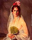 Famous Lady Paintings - A Lady With A Fan
